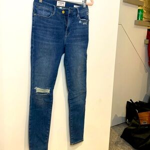 Frame denim ripped skinny jeans excellent condition size 27 Le High Skinny